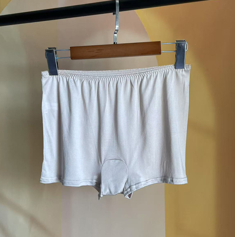 Boxeri de damă cu talie medie, 100% mătase Mulberry, tricotate, opace, respirabile