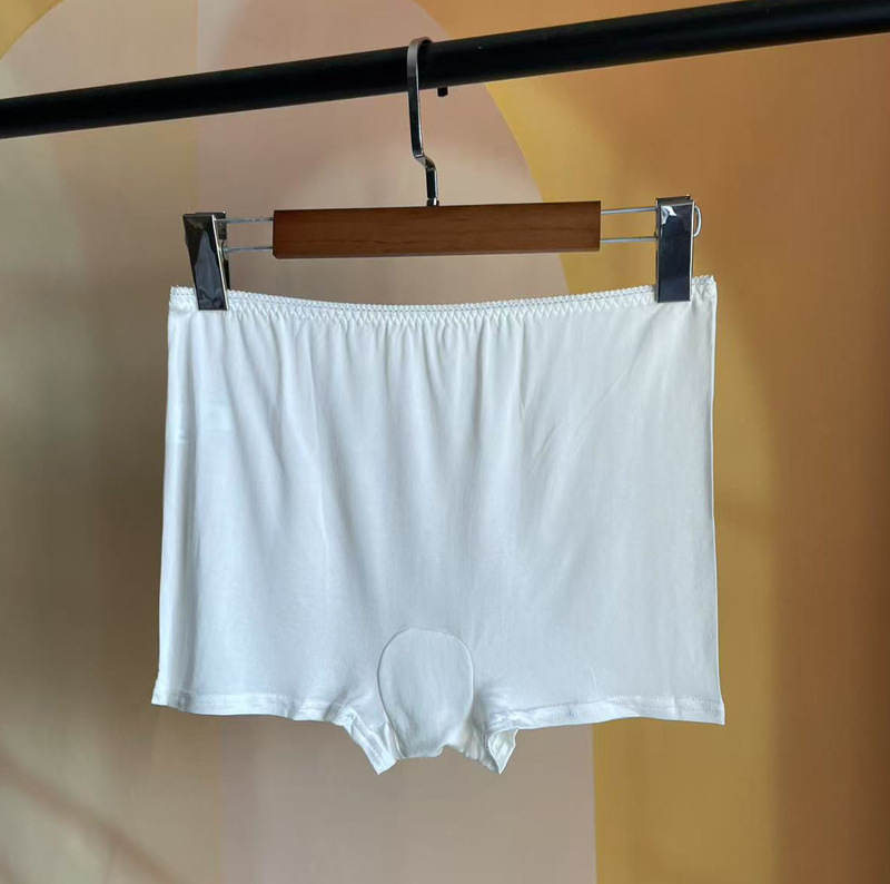 Boxeri de damă cu talie medie, 100% mătase Mulberry, tricotate, opace, respirabile