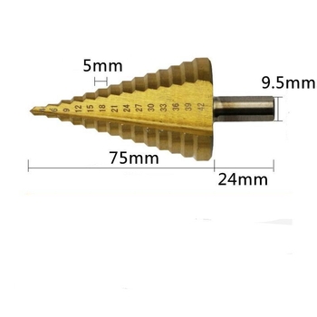 Vežový vrták s rovnou drážkou, 4 – 42 mm, multifunkčné rozšírenie otvoru, stupňovitý vrták