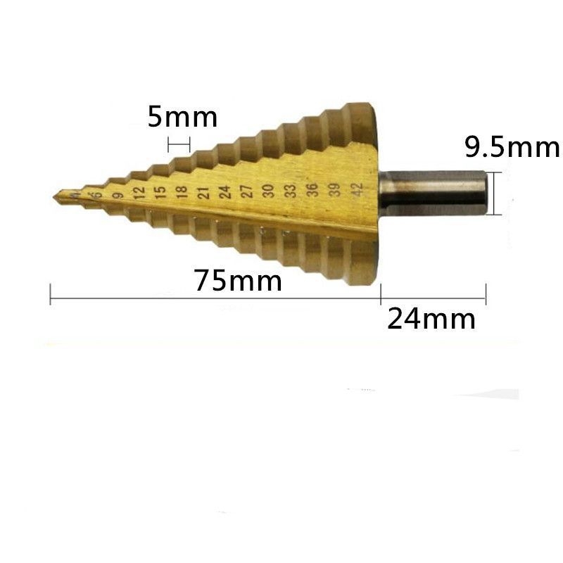 Vežový vrták s rovnou drážkou, 4 – 42 mm, multifunkčné rozšírenie otvoru, stupňovitý vrták