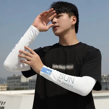 Manșon de protecție solară pentru bărbați, material respirabil Ice Silk, pentru activități în aer liber, conducere și ciclism.