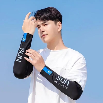 Manșon de protecție solară pentru bărbați, material respirabil Ice Silk, pentru activități în aer liber, conducere și ciclism.