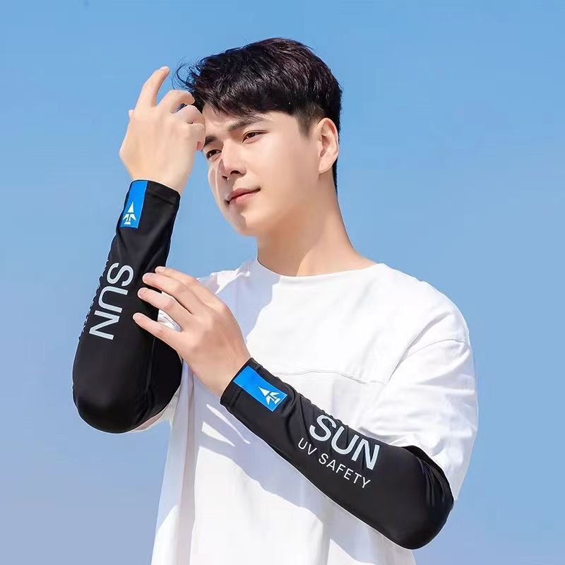 Manșon de protecție solară pentru bărbați, material respirabil Ice Silk, pentru activități în aer liber, conducere și ciclism.