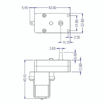 TT reduktor motor, fém tengellyel és nylon fogakkal, okos autókhoz és robotkiegészítőkhöz, L típusú motor