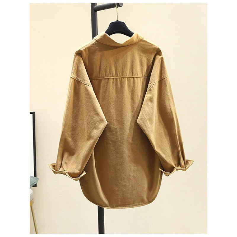 Corduroy vastagított vintage női ingdzseki, hosszú ujjú, rétegzett viseléshez tavaszra és őszre