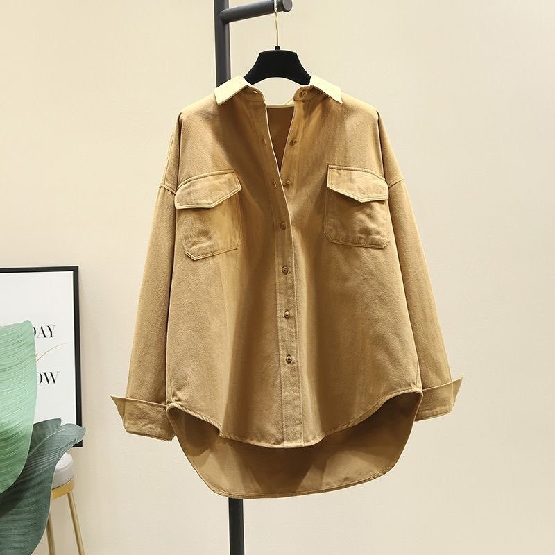 Corduroy vastagított vintage női ingdzseki, hosszú ujjú, rétegzett viseléshez tavaszra és őszre