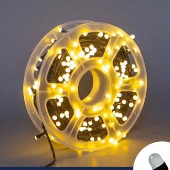 F8 LED γραμμικά φώτα αλυσίδας, 50m/80m, εξωτερική χριστουγεννιάτικη διακόσμηση, IP44 προστασία, λευκοί LED δίσκοι