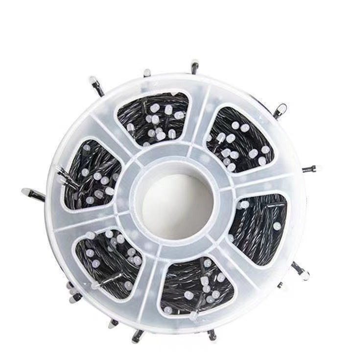F8 LED γραμμικά φώτα αλυσίδας, 50m/80m, εξωτερική χριστουγεννιάτικη διακόσμηση, IP44 προστασία, λευκοί LED δίσκοι