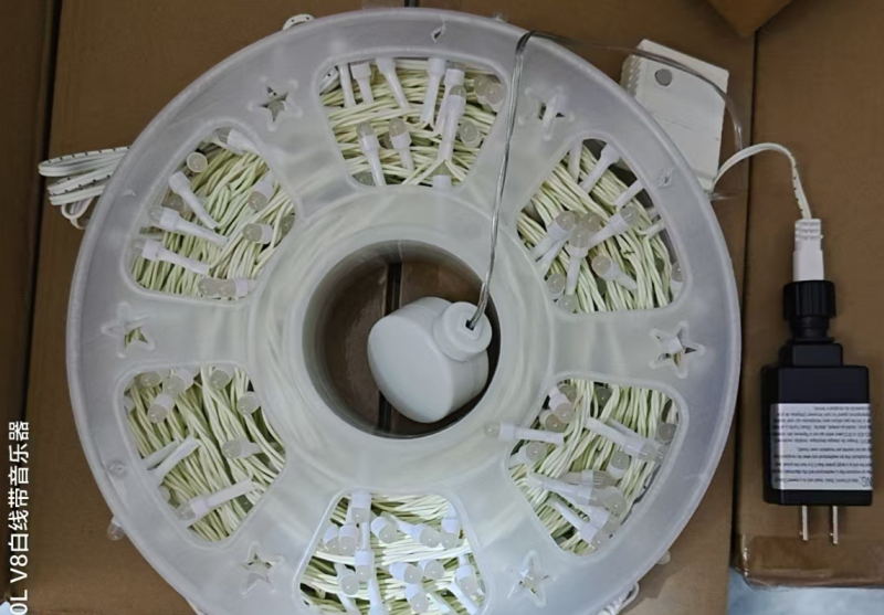 F8 LED γραμμικά φώτα αλυσίδας, 50m/80m, εξωτερική χριστουγεννιάτικη διακόσμηση, IP44 προστασία, λευκοί LED δίσκοι