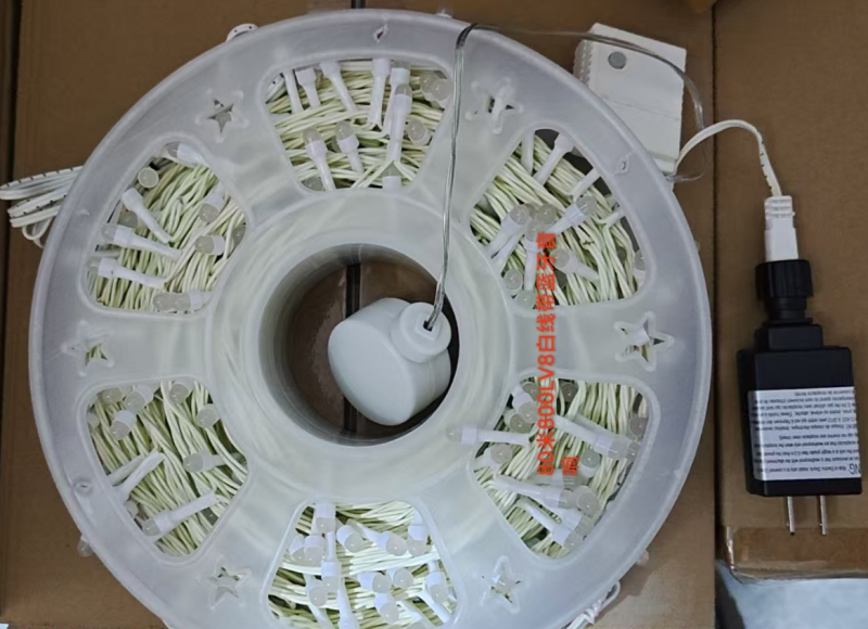 F8 LED γραμμικά φώτα αλυσίδας, 50m/80m, εξωτερική χριστουγεννιάτικη διακόσμηση, IP44 προστασία, λευκοί LED δίσκοι