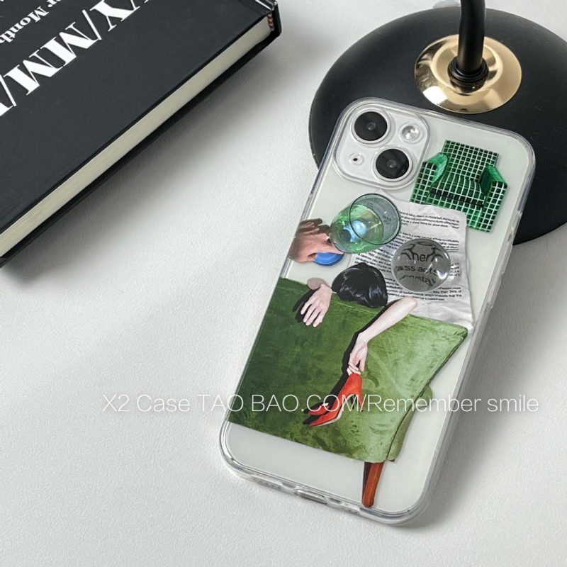 Θήκη σιλικόνης για iPhone με μινιμαλιστικό εικονογραφικό σχέδιο για την σειρά iPhone 11–14, XR, X, Pro και Pro Max