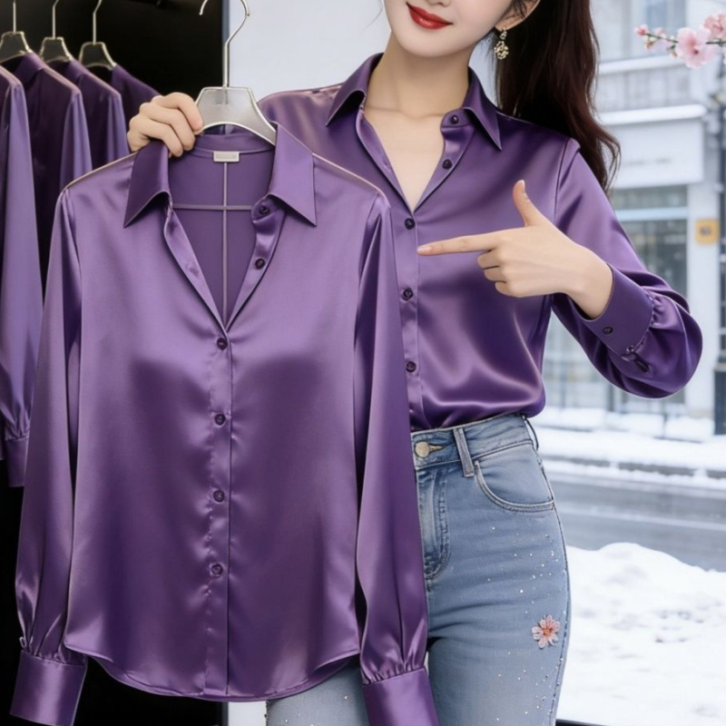 Női hosszú ujjú ing 2026 tavasz, koreai stílusú elegáns felső, minimalist, magas minőség