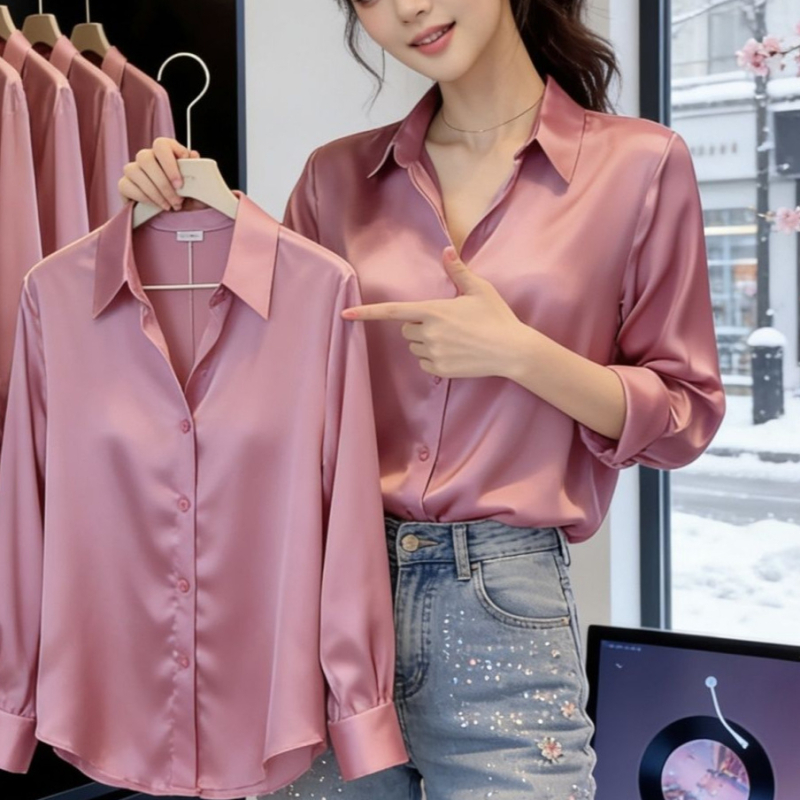 Női hosszú ujjú ing 2026 tavasz, koreai stílusú elegáns felső, minimalist, magas minőség
