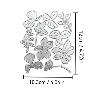 DIY 3D virágok, ágak és levelek – fém vágóforma, szénacél reliefforma, eszköz kézzel készített üdvözlőlapokhoz, 3D vágó