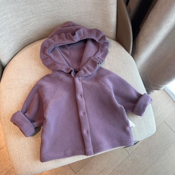 Jachetă cu glugă pentru copii, tricotată, călduroasă, unisex, toamnă-iarnă