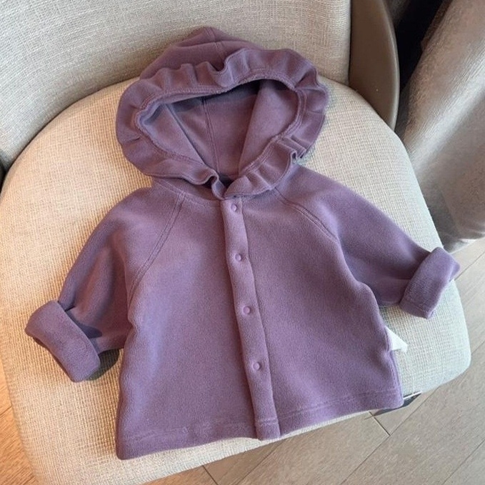 Jachetă cu glugă pentru copii, tricotată, călduroasă, unisex, toamnă-iarnă