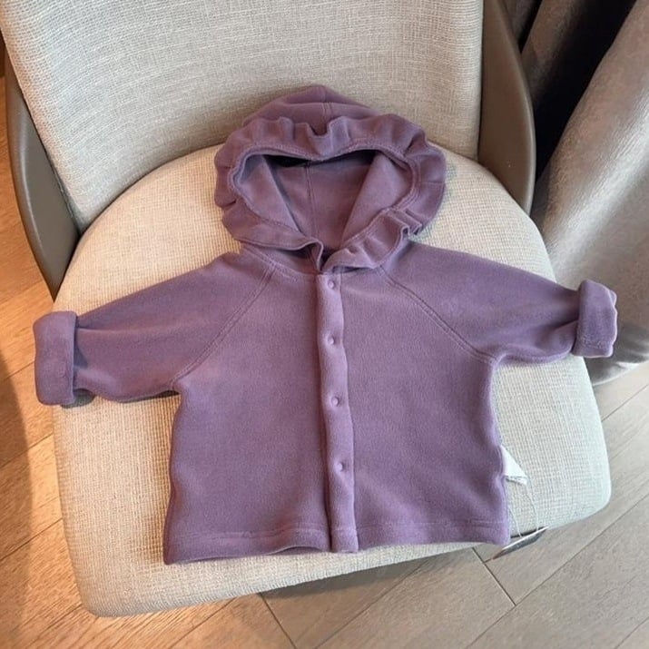 Jachetă cu glugă pentru copii, tricotată, călduroasă, unisex, toamnă-iarnă
