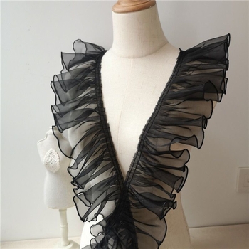 Dantelă organza lățime 10 cm pentru îmbrăcăminte, fuste și decor DIY