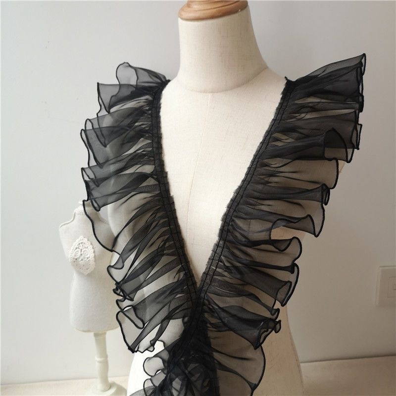 Dantelă organza lățime 10 cm pentru îmbrăcăminte, fuste și decor DIY