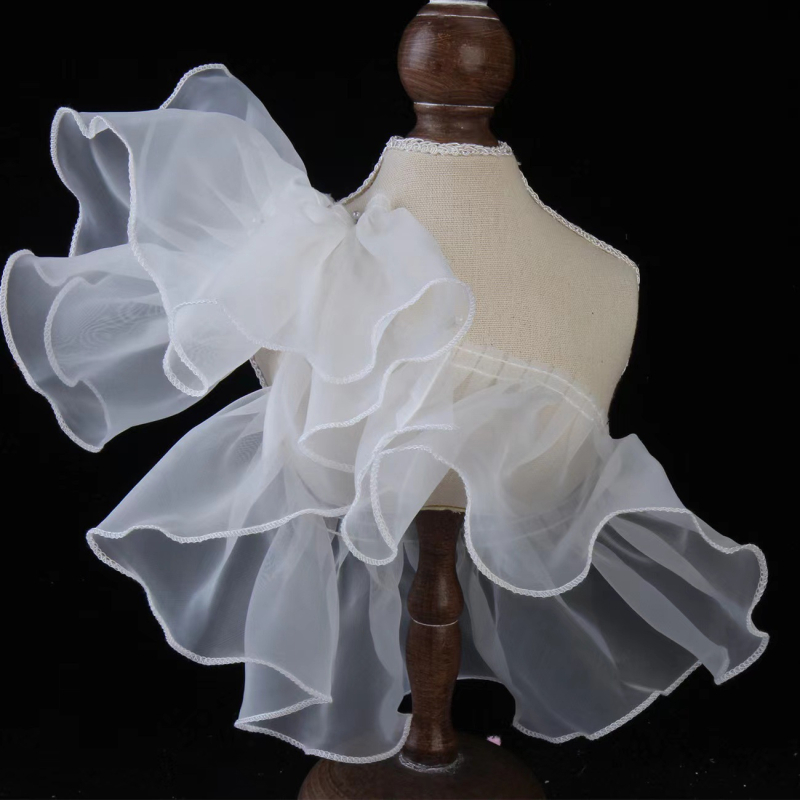 Dantelă organza lățime 10 cm pentru îmbrăcăminte, fuste și decor DIY