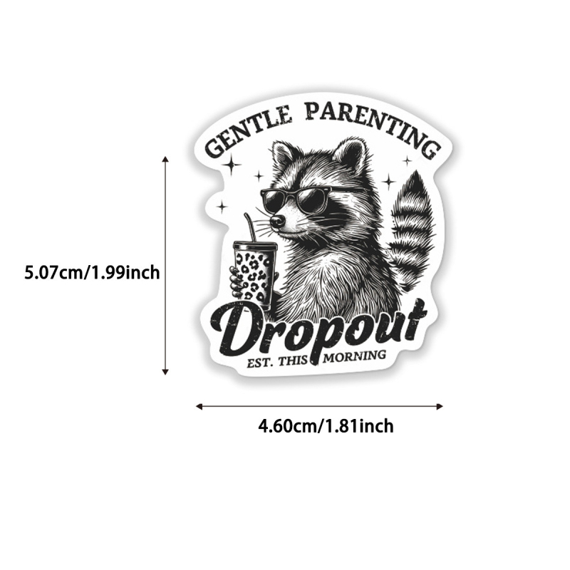 50 αυτοκόλλητα με θεματολογία raccoon για γραφική ύλη, ημερολόγια και σημειωματάρια, DIY διακόσμηση, PVC αυτοκόλλητα