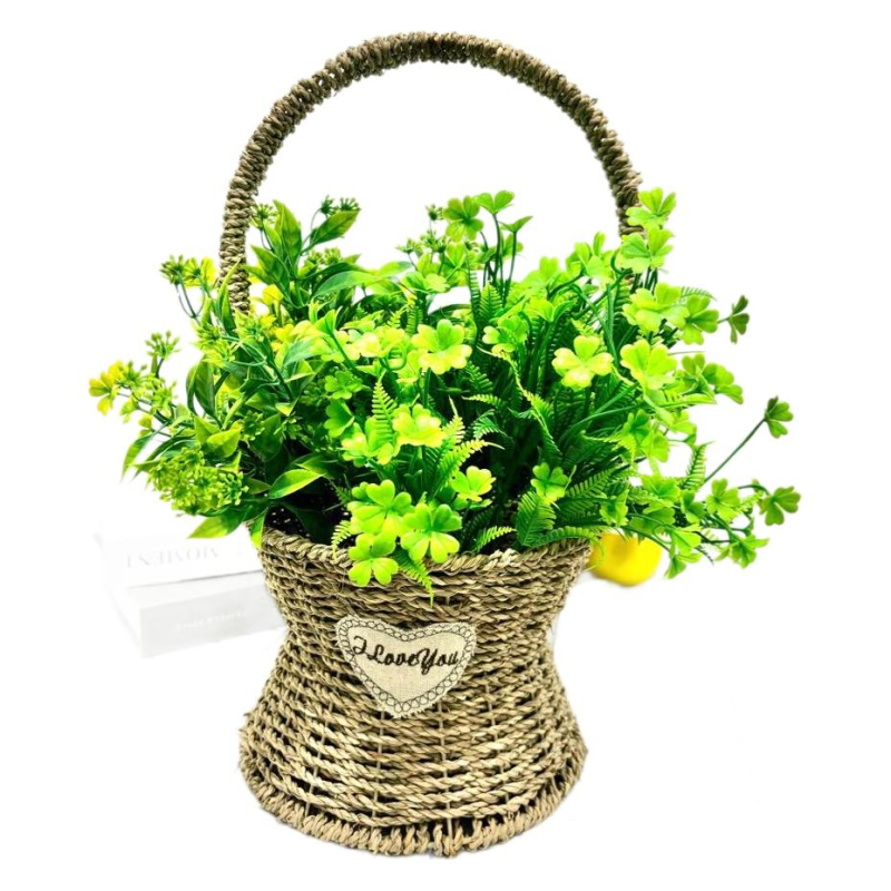 Košara za cvijeće od slame u pastoralnom stilu – dekorativni lonac za sukulente i bonsai