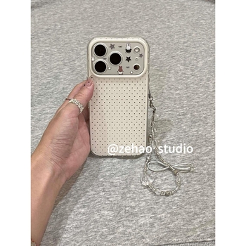 Θήκη iPhone 17 σε στυλ INS με το λαγουδάκι Miffy, διαφανής με πουά μοτίβο, πλήρης κάλυψη και ακριβείς τομές