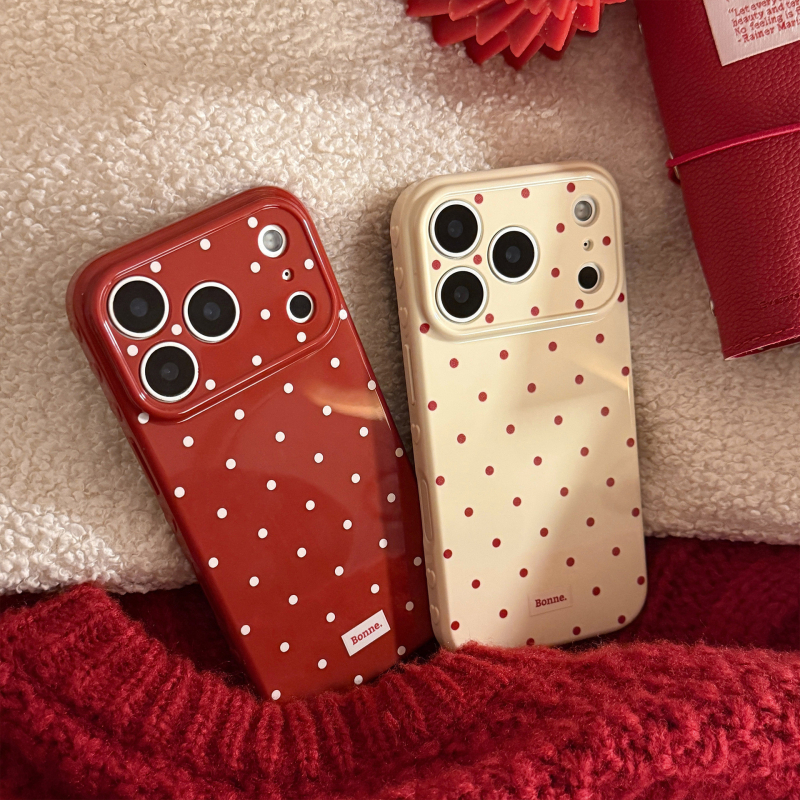 Θήκη για iPhone 14 Pro Max, TPU, κόκκινο σχέδιο με κουκίδες, μινιμαλιστικό εορταστικό στυλ, προστασία από πτώσεις