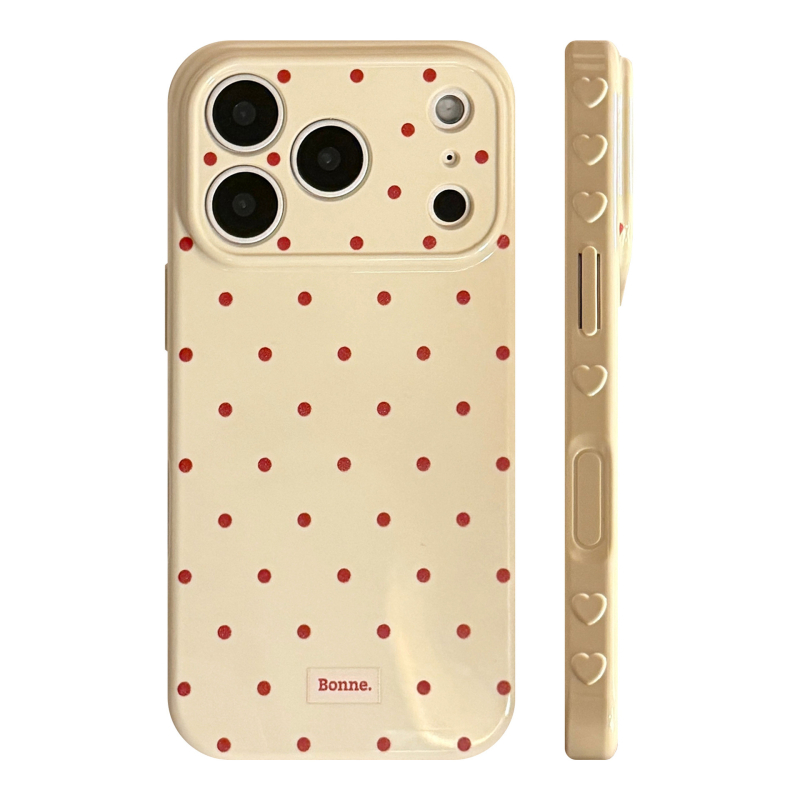 Θήκη για iPhone 14 Pro Max, TPU, κόκκινο σχέδιο με κουκίδες, μινιμαλιστικό εορταστικό στυλ, προστασία από πτώσεις