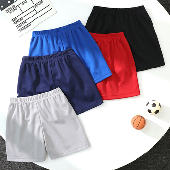 Gyerekeknek szóló gyorsan száradó nyári sport shortok, uniszex, 5 darabos készlet, csíkos és egyszínű