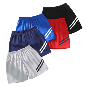 Gyerekeknek szóló gyorsan száradó nyári sport shortok, uniszex, 5 darabos készlet, csíkos és egyszínű