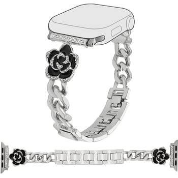 Szövött, virágmintás 22 mm-es szíj Apple Watchhoz