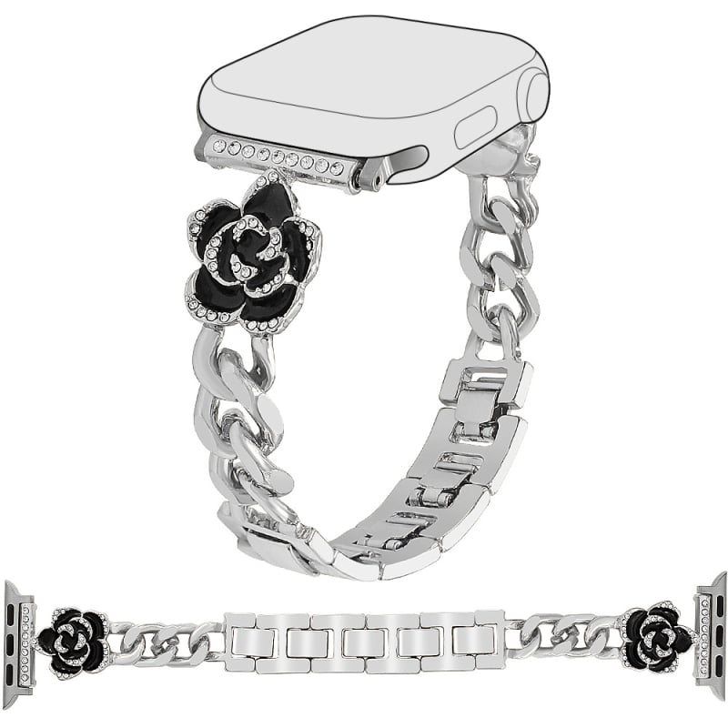Szövött, virágmintás 22 mm-es szíj Apple Watchhoz