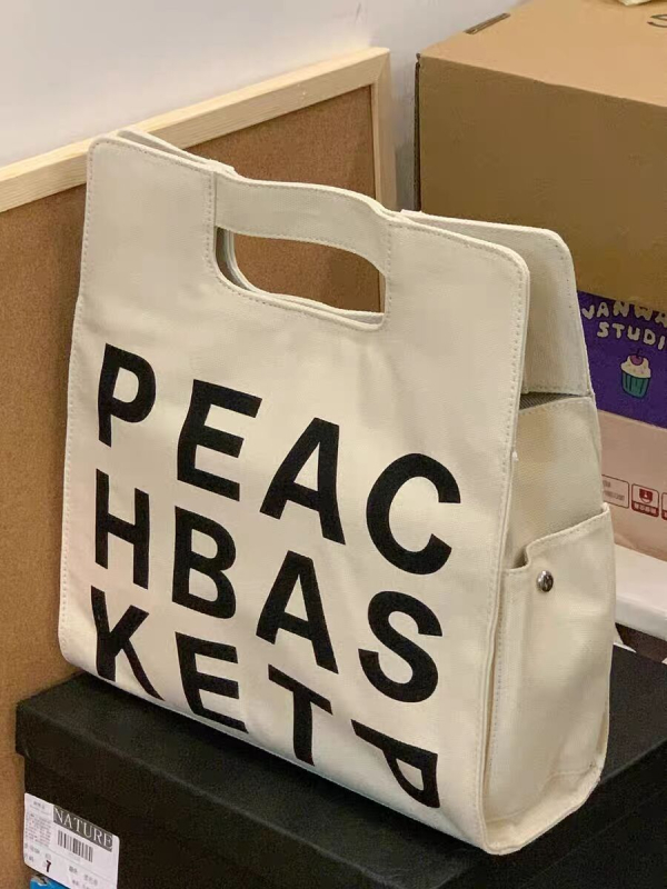 Női American-stílusú tote táska, nagy kapacitású, vászon, keresztpántos, mindennapi használatra