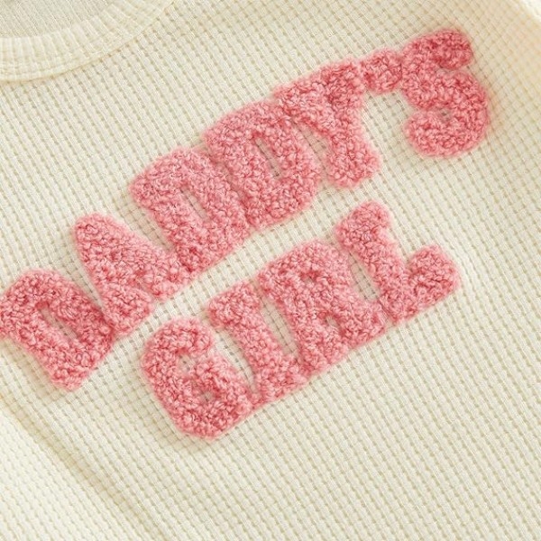 Salopetă pentru bebeluș, fetiță Daddy's Girl, tricot waffle, mânecă scurtă, cu bentiță pentru păr – set din două piese