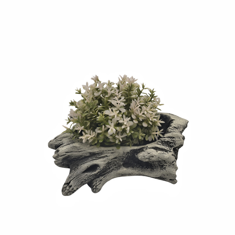 Cementni lonac za sukulente s umjetnim drvetom i bonsai – stolna dekoracija