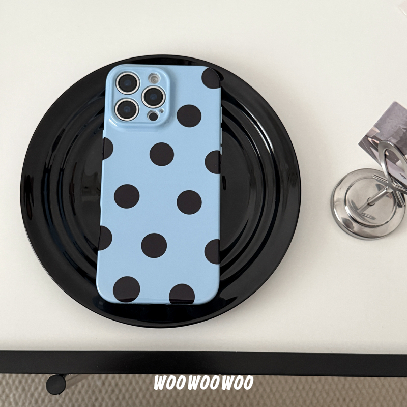 Θήκη κινητού με μαύρα-λευκά πουά για iPhone 16 Pro Max και iPhone 15 – ακρυλική, μινιμαλιστικό ύφος