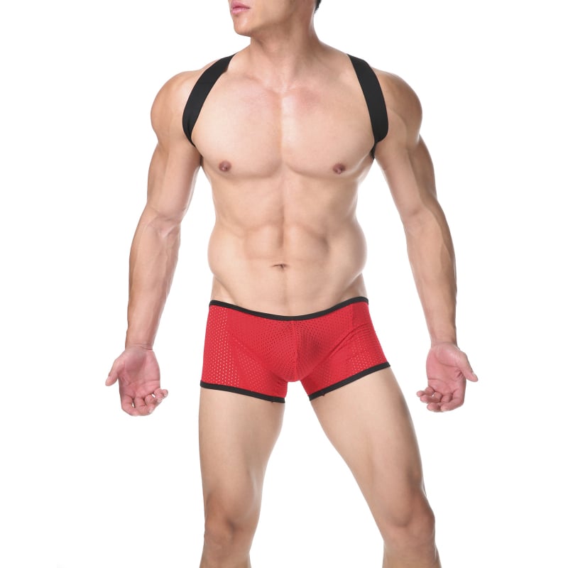Ανδρικά διαφανή mesh briefs, αναπνεύσιμα, με ιμάντες ώμου, νάιλον