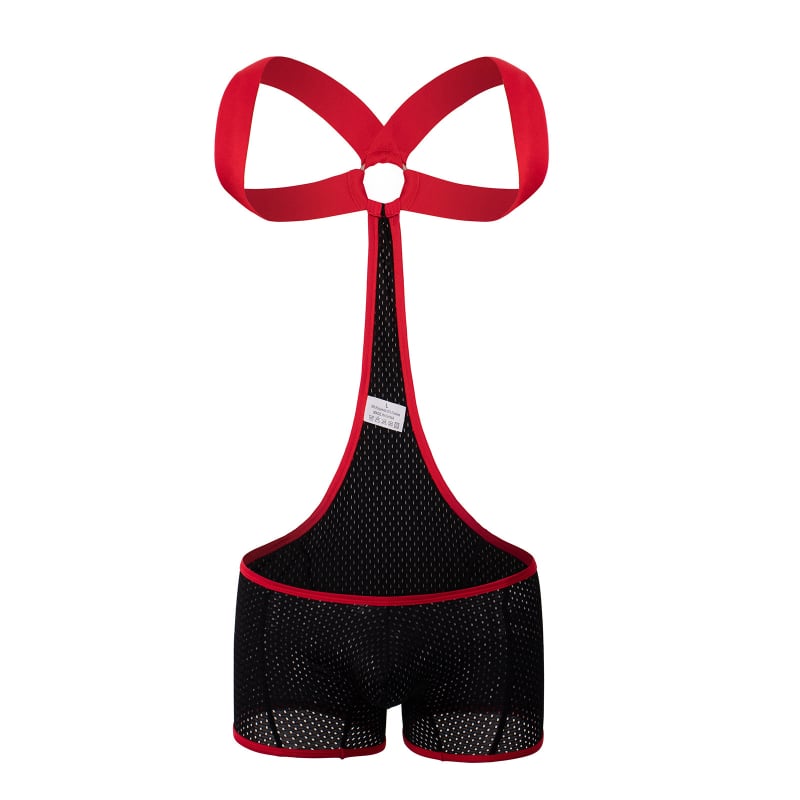 Ανδρικά διαφανή mesh briefs, αναπνεύσιμα, με ιμάντες ώμου, νάιλον