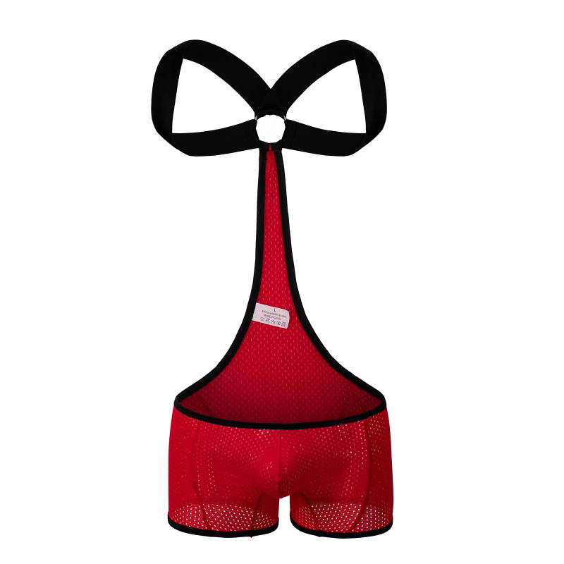 Ανδρικά διαφανή mesh briefs, αναπνεύσιμα, με ιμάντες ώμου, νάιλον