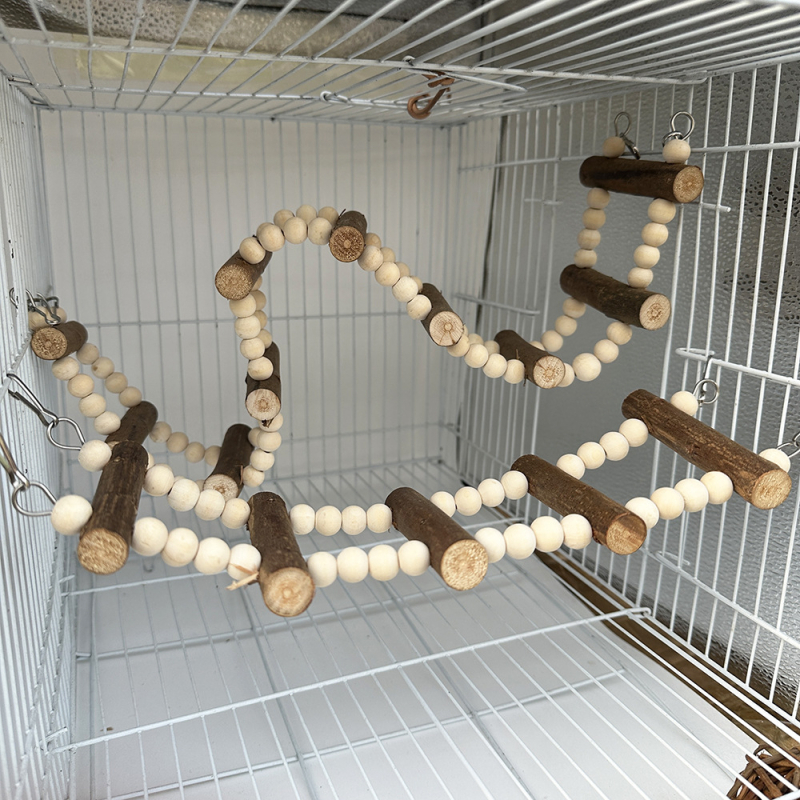 Jucărie de mestecat pentru papagal și păsări, leagăn din lemn de salcie cu scară pentru hamster, jucărie decorativă pentru cușca păsărilor