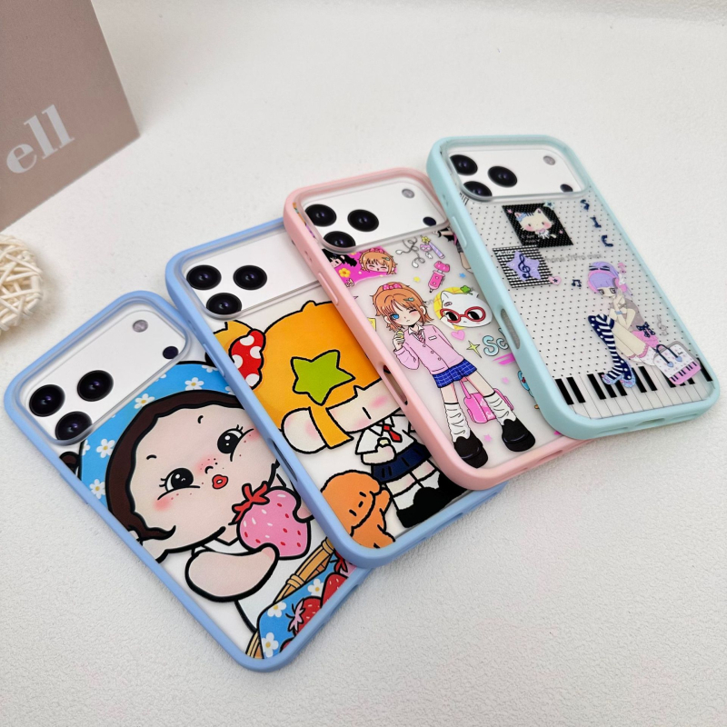 Divatos, könnyed érzetű telefontok karikatúra figurákkal, iPhone 17 Pro Max kompatibil, ütésálló védelem.