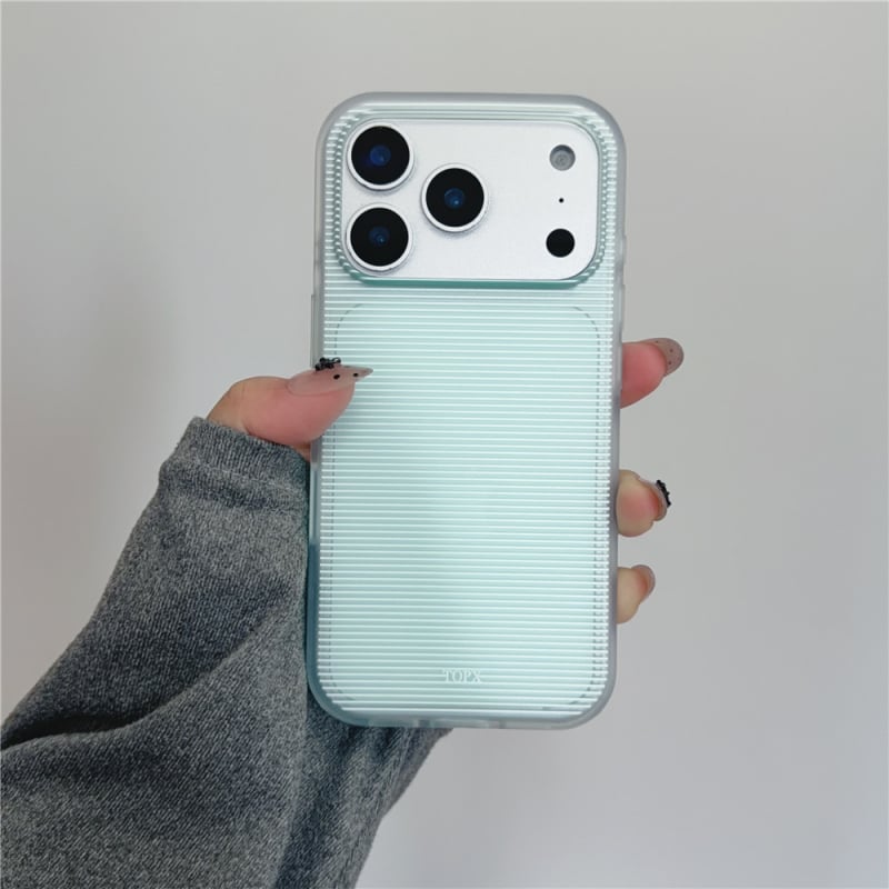 Μινιμαλιστική διαφανής θήκη με γραμμές για iPhone 17 Pro Max, 16 Pro και 15 – ανθεκτική σε πτώσεις, αίσθηση δέρματος, κορεατικό στυλ