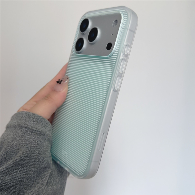 Μινιμαλιστική διαφανής θήκη με γραμμές για iPhone 17 Pro Max, 16 Pro και 15 – ανθεκτική σε πτώσεις, αίσθηση δέρματος, κορεατικό στυλ
