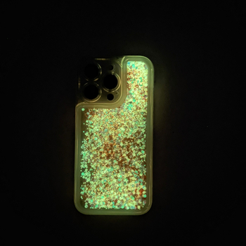 Διαφανής θήκη σιλικόνης για iPhone 17 με φωτεινό ρευστό άμμο, μπλε