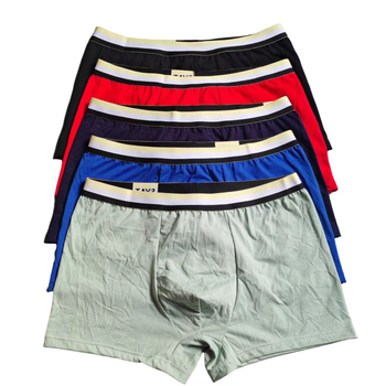 Ανδρικά βαμβακερά boxer briefs, μονόχρωμα, μεσαίας μέσης, ορατές ραφές.