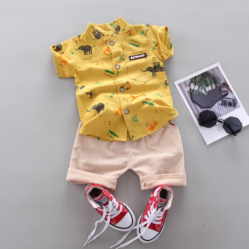 Dvojdielny letný outfit pre deti: top s krátkym rukávom a skrátené nohavice, pre deti vo veku 1 – 3 roky