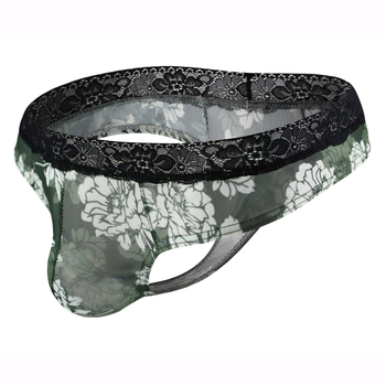Tanga bărbați din plasă cu dantelă - transparent și respirabil
