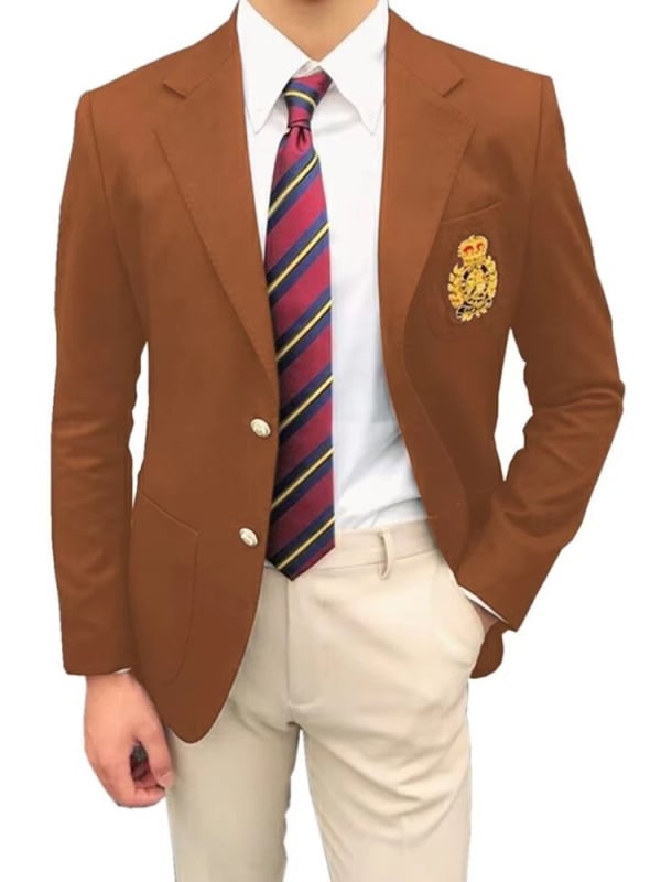 Sacou bărbătesc slim-fit, cu două nasturi pe o linie, culoare solidă, mâneci lungi, potrivit pentru afaceri și nunți