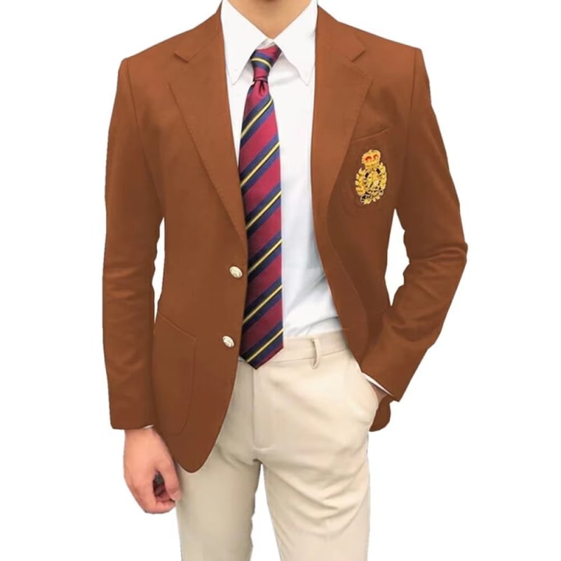 Sacou bărbătesc slim-fit, cu două nasturi pe o linie, culoare solidă, mâneci lungi, potrivit pentru afaceri și nunți